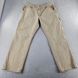 Wrangler Carpenter Jeans Mens 34x30 Beige Workwear Pants Utility Field Western